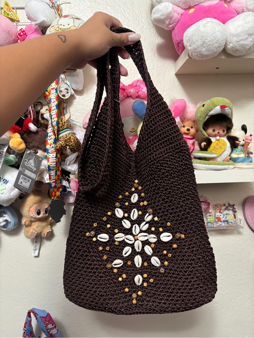 The Sak Brown Beach beaded crossbody bag